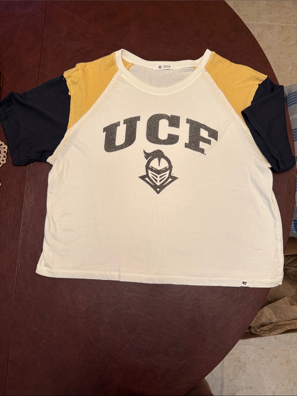 UCF ‘47 Raglan Tee - White, Gold & Black